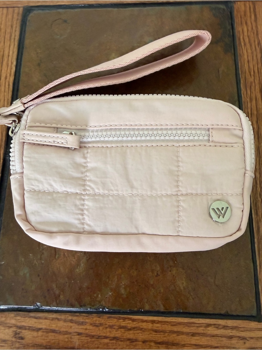 WESTBRONCO Wristlet Clutch in Blush Pink with W Logo